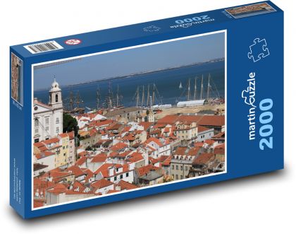Lisabon - výhľad na prístav - Puzzle 2000 dielikov, rozmer 90x60 cm 