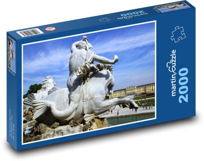Neptúnova fontána pri Schönbrunne vo Viedni - Puzzle 2000 dielikov, rozmer 90x60 cm 