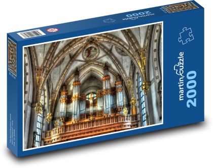 Interiér kostela s varhanami - puzzle 2000 dílků