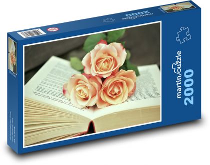 Rose, knihy - Puzzle 2000 dielikov, rozmer 90x60 cm 