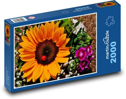 Květiny - Slunečnice - Puzzle 2000 dílků, rozměr 90x60 cm