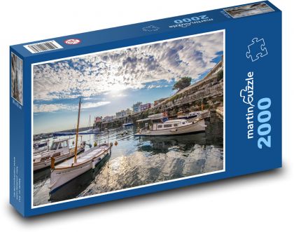 Menorca - lodě, přístav - Puzzle 2000 dílků, rozměr 90x60 cm