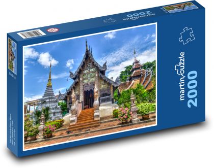 Thajsko - Chrám, Chiang Mai - Puzzle 2000 dílků, rozměr 90x60 cm
