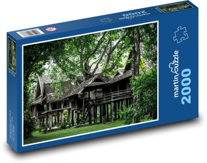 Tradiční domy v Asii - puzzle 2000 dílků