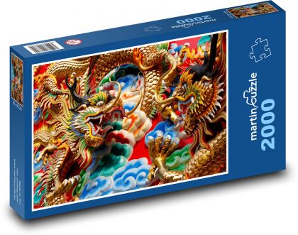 Thajsko - Bangkok, Chrám - Puzzle 2000 dílků, rozměr 90x60 cm