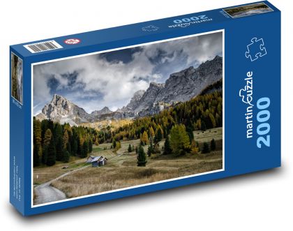 Itálie - Dolomity, Val di Fassa - Puzzle 2000 dílků, rozměr 90x60 cm