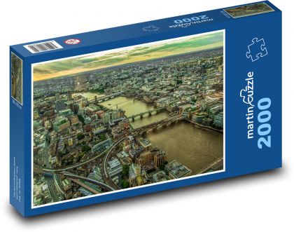 Londýn zhora, rieka Temža - Puzzle 2000 dielikov, rozmer 90x60 cm 