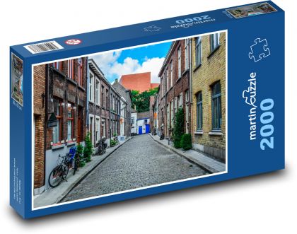 Belgie - Brugge, ulice - Puzzle 2000 dílků, rozměr 90x60 cm