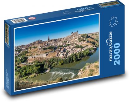 Španělsko - Toledo, řeka - Puzzle 2000 dílků, rozměr 90x60 cm