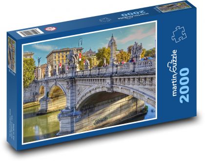 Itálie - Řím, most - Puzzle 2000 dílků, rozměr 90x60 cm