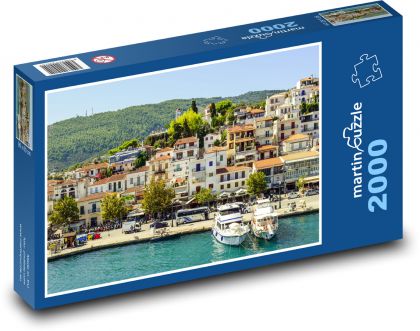 Řecko - Skiathos, přístav - Puzzle 2000 dílků, rozměr 90x60 cm