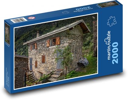 Itálie - Carnino, kamenný dům - Puzzle 2000 dílků, rozměr 90x60 cm