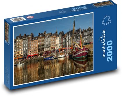 Francie - Honfleur, přístav - Puzzle 2000 dílků, rozměr 90x60 cm