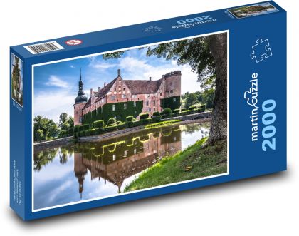Švédsko - vodní zámek - Puzzle 2000 dílků, rozměr 90x60 cm