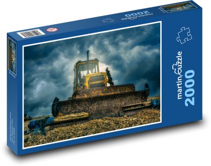 Buldozer na staveništi - puzzle 2000 dílků