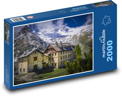 Rakousko - Zillertal, horská chata - Puzzle 2000 dílků, rozměr 90x60 cm