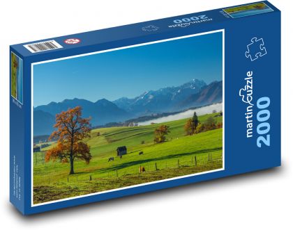 Německo - Bavorsko, hory - Puzzle 2000 dílků, rozměr 90x60 cm