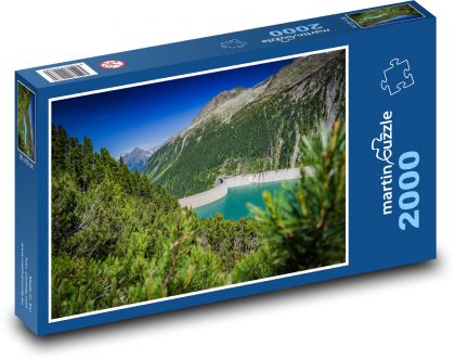 Alpejski zbiornik wodny w Austrii - Puzzle 2000 elementów, rozmiar 90x60 cm