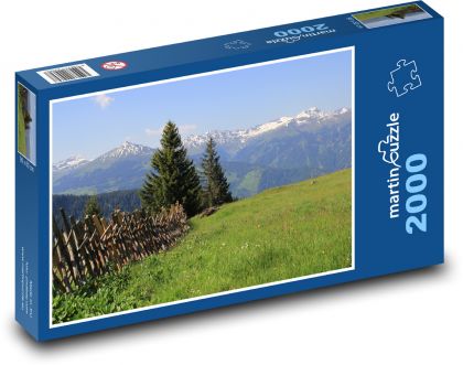 Rakousko - Alpy, hory, kopce - Puzzle 2000 dílků, rozměr 90x60 cm