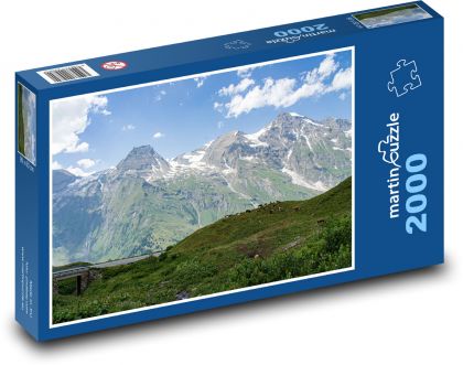 Rakousko - Alpy, hory, kopce - Puzzle 2000 dílků, rozměr 90x60 cm