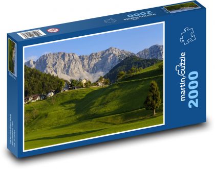 Horské údolí pod Alpami - puzzle 2000 dílků