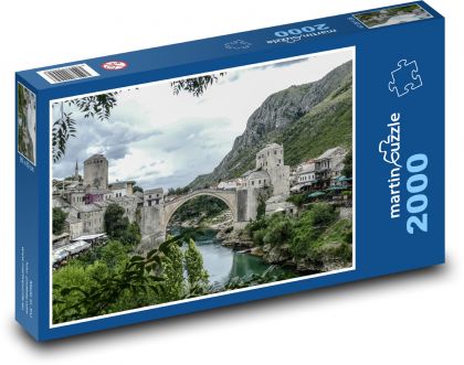 Bosna a Hercegovina - Mostar - Puzzle 2000 dílků, rozměr 90x60 cm