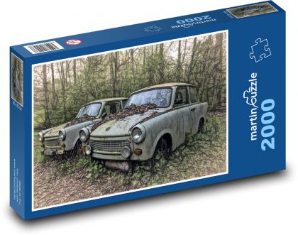 Auto - Trabant - Puzzle 2000 dílků, rozměr 90x60 cm