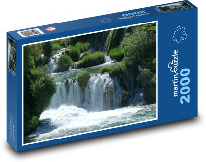 Chorvatsko - vodopád - Puzzle 2000 dílků, rozměr 90x60 cm