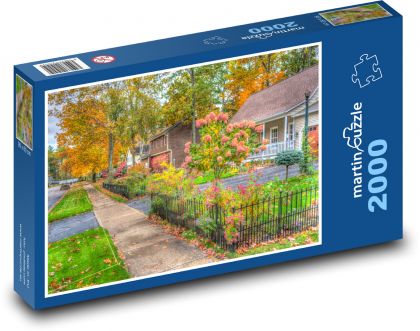 Jeseň v meste - Puzzle 2000 dielikov, rozmer 90x60 cm 