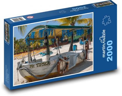Loď - pláž - Puzzle 2000 dílků, rozměr 90x60 cm