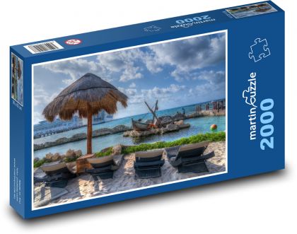 Sandy beach in Costa Maya, Mexico - Puzzle 2000 pieces, size 90x60 cm 
