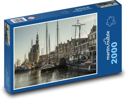Holandsko - přístav - Puzzle 2000 dílků, rozměr 90x60 cm