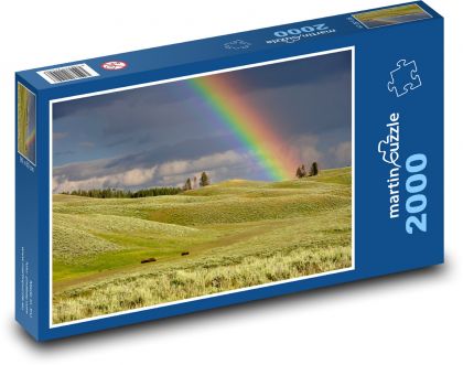 Duha nad krajinou - puzzle 2000 dílků