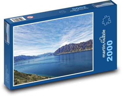 Modré jazero na Novom Zélande - Puzzle 2000 dielikov, rozmer 90x60 cm 