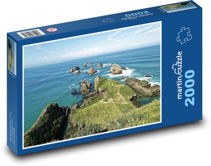 Nový Zéland - Nugget point - Puzzle 2000 dílků, rozměr 90x60 cm