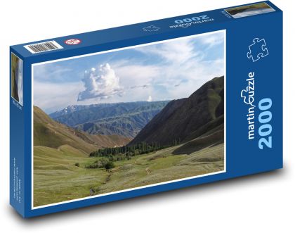 Kirgizsko - hory - Puzzle 2000 dielikov, rozmer 90x60 cm 