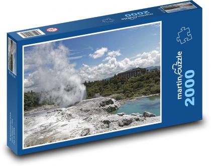 Gejzír Pohutu Geyser - Nový Zéland - Puzzle 2000 dielikov, rozmer 90x60 cm 