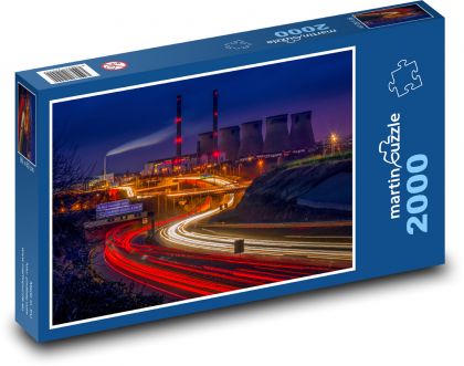 Elektrárna v noci - puzzle 2000 dílků