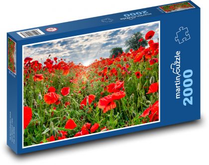 Červený mak - Puzzle 2000 dielikov, rozmer 90x60 cm 