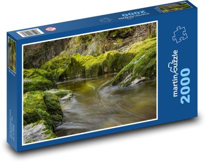 Příroda, potok, voda - Puzzle 2000 dílků, rozměr 90x60 cm