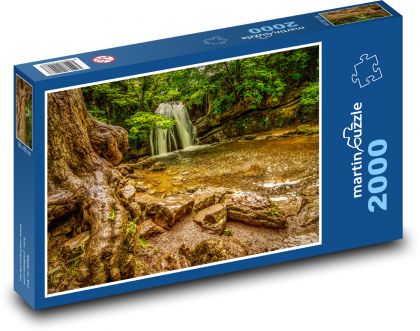 Příroda - vodopád - Puzzle 2000 dílků, rozměr 90x60 cm