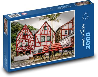 Nemecko, domy, architektúra - Puzzle 2000 dielikov, rozmer 90x60 cm 