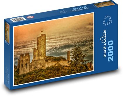 Německo - hrad Monreal - Puzzle 2000 dílků, rozměr 90x60 cm