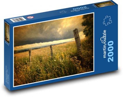 Sonnenuntergang über der Wiese - Puzzle - 2000 Teile