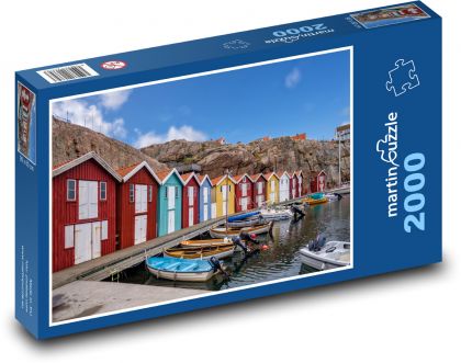 Norsko - rybářské domy - Puzzle 2000 dílků, rozměr 90x60 cm