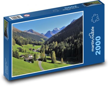 Alpy, silnice - Puzzle 2000 dílků, rozměr 90x60 cm