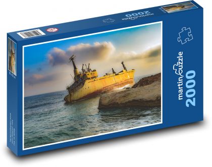 Rozbicie statku w zatoce - Puzzle 2000 elementów, rozmiar 90x60 cm