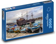 Přístav, plachetnice, lodě Puzzle 2000 dílků - 90 x 60 cm