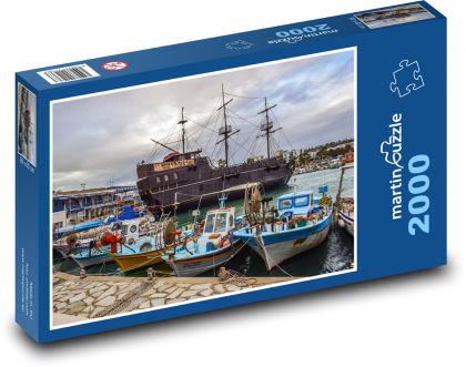 Harbor, sailboats, ships - Puzzle 2000 pieces, size 90x60 cm 