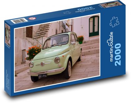 Samochód - Fiat 500 - Puzzle 2000 elementów, rozmiar 90x60 cm